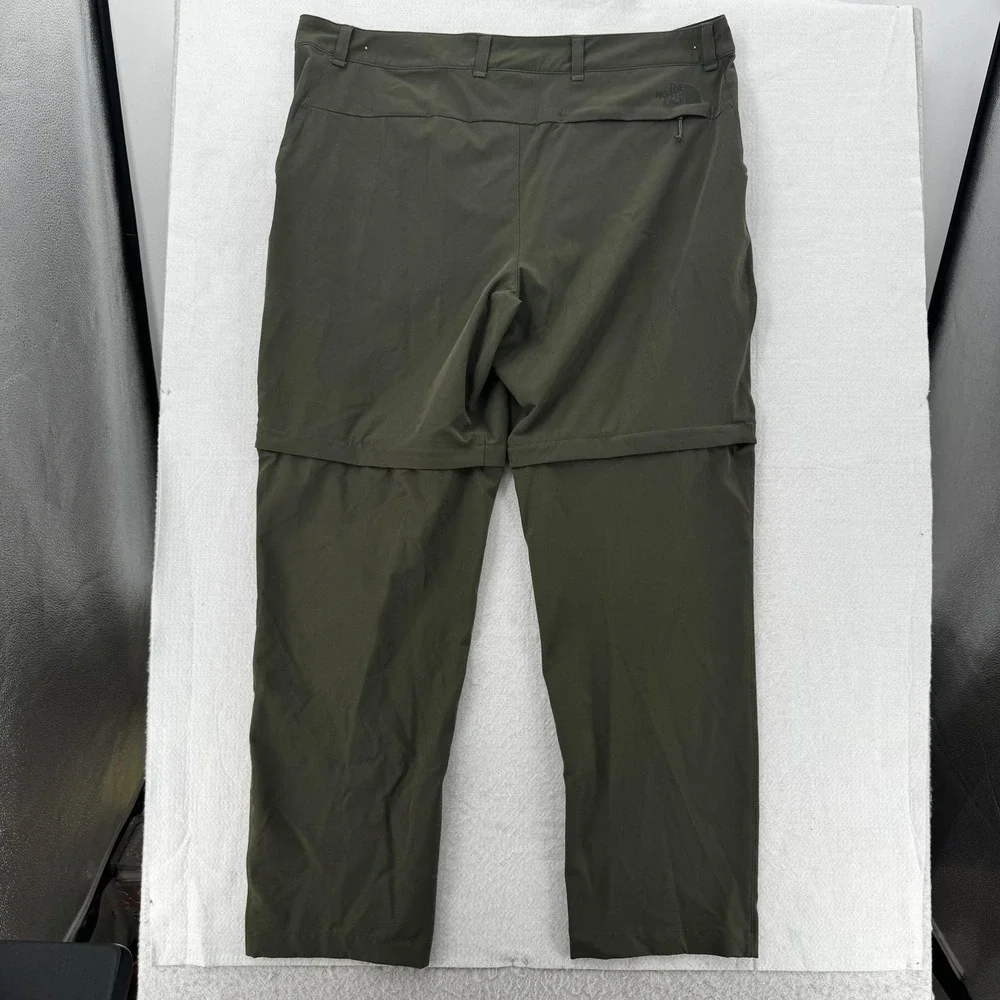 The North Face Pants Mens 40x32 Green Convertible Zip Off Hiking Stretch Outdoor